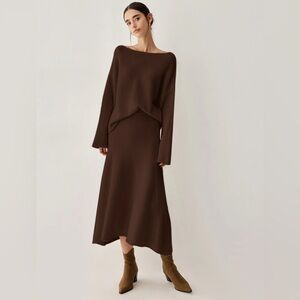 44 Oversized Sweater Two Piece Skirt Set